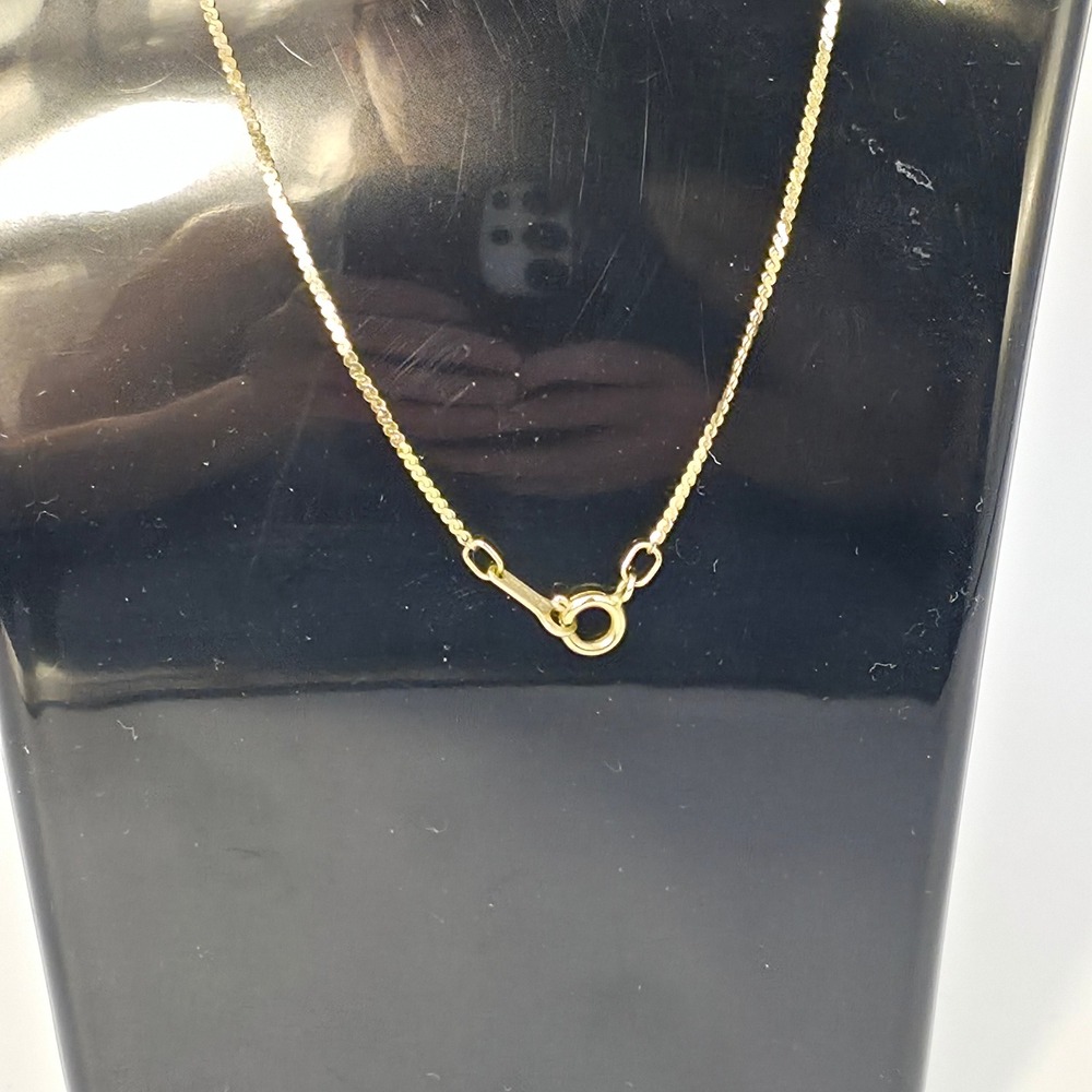 Curb Chain Necklace Women 16" Gold Excellent 14K Italy Link - Picture 2 of 5